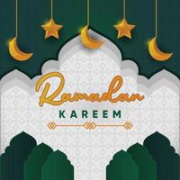 ramadan kareem grön bakgrund vektor