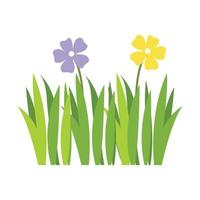 Grün Gras Illustration. Grün Rasen, Blume, natürlich Grenzen, Kräuter. eben Vektor Abbildungen zum Frühling, Sommer, Natur, Boden, Pflanzen Konzept.