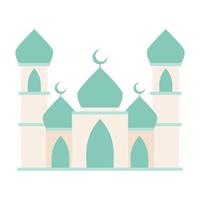 modern eben islamisch Moschee Gebäude, geeignet zum Diagramme, Karte, Infografiken, Illustration, und andere Grafik verbunden Vermögenswerte. traditionell Arabeske Ornament Illustration. vektor