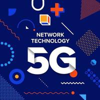 typografi 5g på abstrakt bakgrund vektor