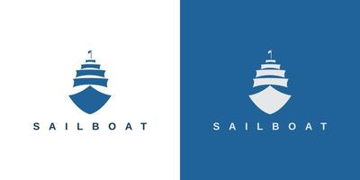 Segelboot Unternehmen Marke Logo Vorlage. mit Dual Hintergrund vektor