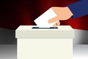 Abstimmung Papier stellen im Wahl Box Illustration. Konzept zum Wahl Stimmen mit Flagge Hintergrund vektor
