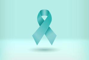blaugrün Band zu angehoben Bewusstsein zum Eierstock Krebs, vergewaltigen, Essen Allergien, Tourette Syndrom vektor