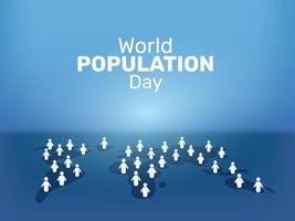 värld befolkning dag design. jord och människors illustration vektor