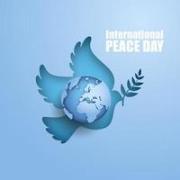 International Tag von Frieden. Papier Schnitt von International Frieden Tag vektor