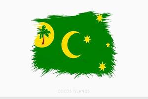 Grunge Flagge von Kokos Inseln, Vektor abstrakt Grunge gebürstet Flagge von Kokos Inseln.