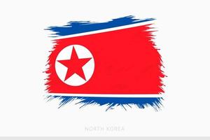 Grunge Flagge von Norden Korea, Vektor abstrakt Grunge gebürstet Flagge von Norden Korea.