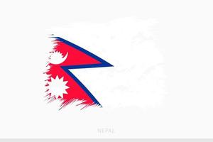 Grunge Flagge von Nepal, Vektor abstrakt Grunge gebürstet Flagge von Nepal.