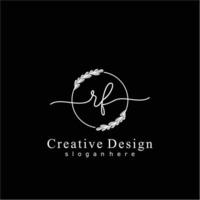 första rf skönhet monogram och elegant logotyp design, handstil logotyp av första signatur, bröllop, mode, blommig och botanisk logotyp begrepp design. vektor