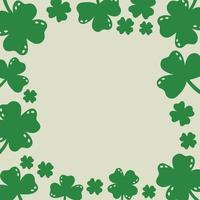 Heilige Patrick's Tag Vektor Beige Hintergrund Rahmen mit Grün Kleeblatt