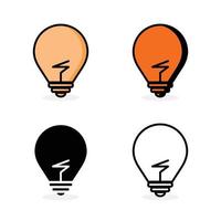Lampe Symbol Vektor, isoliert auf Weiß Hintergrund. Idee Zeichen, Lösung, Denken Konzept. Blitz. elektrisch, leuchtenden. vektor