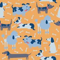 upprepa mönster med söt tecknad serie stil hundar. vektor
