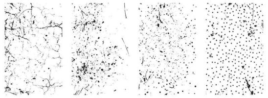 uppsättning av årgång grunge bedrövad texturer. en samling av svart och vit vektor överlägg. eps 10.