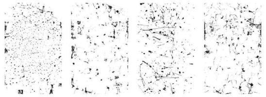 uppsättning av årgång grunge bedrövad texturer. en samling av svart och vit vektor överlägg. eps 10.