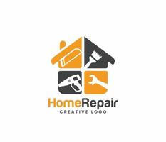 Haus Reparatur Logo oder Zuhause Bedienung Logo vektor