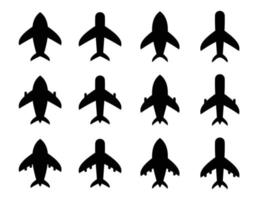 enkel platt design flygplan ikon uppsättning, vektor för webb Ansökan