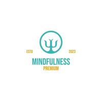 vektor mindfulness logotyp design mall illustration aning