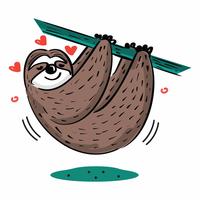 Gullig hängande sloth vektor