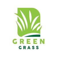 Grün Gras Logo, Natur Pflanze Vektor, Landwirtschaft Blatt einfach Design, Vorlage Symbol Illustration vektor