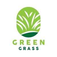 Grün Gras Logo, Natur Pflanze Vektor, Landwirtschaft Blatt einfach Design, Vorlage Symbol Illustration vektor