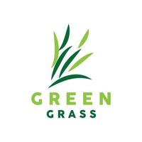 Grün Gras Logo, Natur Pflanze Vektor, Landwirtschaft Blatt einfach Design, Vorlage Symbol Illustration vektor