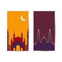 Ramadan Kareem Banner Set. buntes Ramadan-Feierbanner, Vektorillustration für Grußkarte, Plakat und Gutschein. islamisches Hintergrundbanner vektor