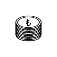 Kalkon officiellt de republik av turkiye valuta symbol, turkiska lire ikon, Prova tecken. vektor illustration