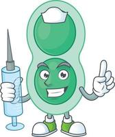 Karikatur Charakter von Grün Streptokokken Lungenentzündung vektor