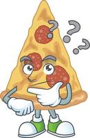 tecknad serie karaktär av skiva av pizza vektor