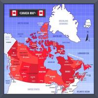 kanada Land Karta och flagga vektor
