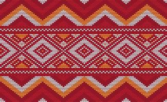 Vektor Kreuz Stich geometrisch Hintergrund, gestrickt ethnisch Muster, Stickerei abstrakt schön Stil