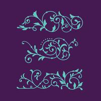 Set of Swirl Floral Luxury för dekorativ prydnad vektor