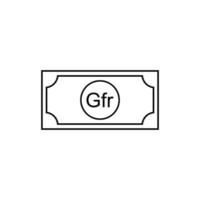 republik av guinea valuta symbol, guineanska franc ikon, gnf tecken. vektor illustration