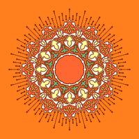 Mandala Dekorativa Ornaments Orange Bakgrund Vector