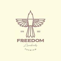Tier Vogel fliegend Freiheit schlucken geometrisch Linie Kunst Hipster Jahrgang Logo Design Vektor