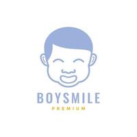 Gesicht Baby Junge Lächeln Haar ordentlich süß Maskottchen Logo Design Vektor