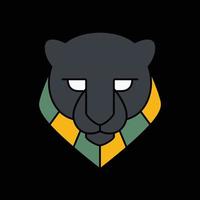 Tier Tier Tierwelt Urwald Fleischfresser Panther Leopard Kopf geometrisch eben Logo Design Vektor