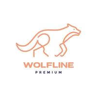 Wald Tierwelt Tier Urwald Wolf Gehen Heulen Linie Kunst modern einfach Logo Design Vektor