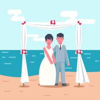 strand bröllop vektor illustration