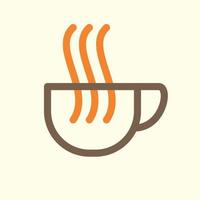 Tasse von Kaffee warm Geruch einfach abstrakt retro minimalistisch Logo Design Vektor