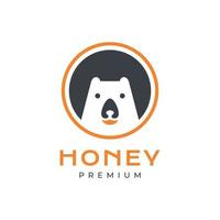 Tier Honig Bär Gesicht modern Kreis geometrisch Maskottchen süß Logo Design Vektor