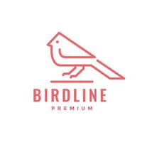 Tier Vogel Kardinal thront minimalistisch Linie modern Logo Design Vektor