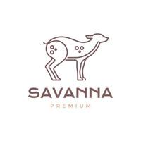 Tier Savanne Pflanzenfresser weiblich Hirsch modern gestalten Linie Logo Design Vektor