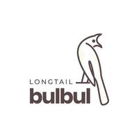 exotisch Vogel lange Schwänze bulbul Linie abstrakt modern Logo Design Vektor