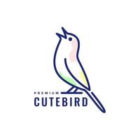 skönhet fågel uppflugen kanariefågel sjunga linje konst modern abstrakt färgrik logotyp design vektor