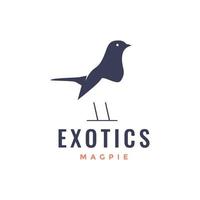 exotisch Vogel Elster Sänger Wald laut Schönheit modern gestalten einfach Logo Design Vektor