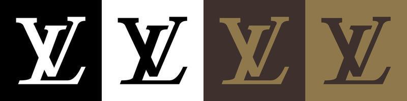 Louis vuitton logotyp - Louis vuitton ikon på vit, svart, brun och grädde bakgrund vektor