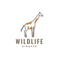 Tierwelt Giraffe Savanne Wald Linie Kunst modern minimal Logo Design Vektor
