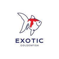 Schönheit Fisch Aquarium exotisch golden Fisch Fett Linie Kunst abstrakt Logo Design Vektor