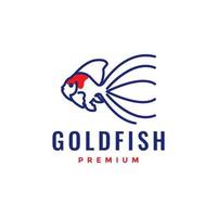 Aquarium Fisch Goldfisch Schönheit abstrakt Linie minimal modern Logo Design Vektor